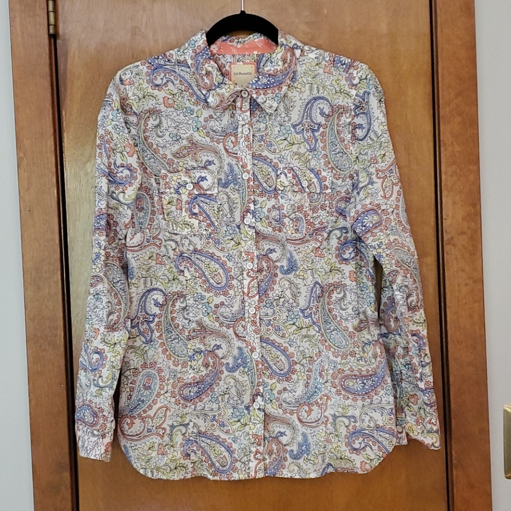 G. H. Bass & Co. Paisley Button Down Blouse